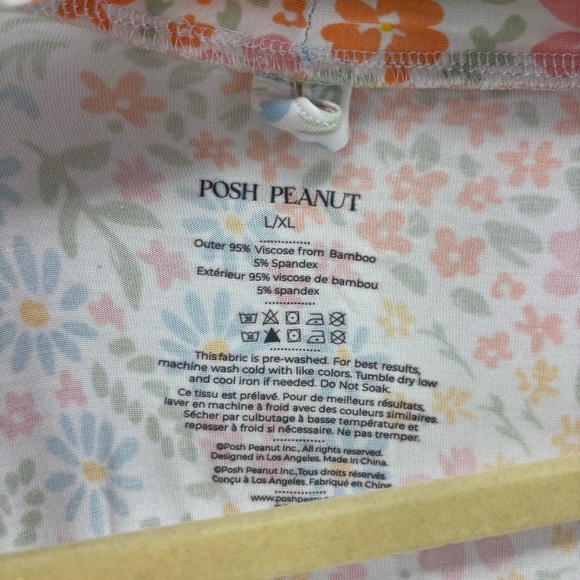 Posh Peanut Floral Daisy Lounge Robe Bamboo Viscose Soft Stretch Women’s L XL - Picture 8 of 8